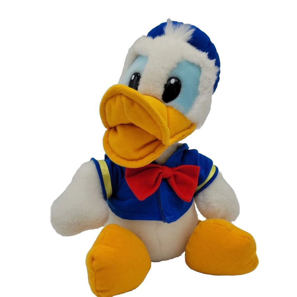 WALT DISNEY World DONALD DUCK 15"PLUSH FABRIC TAG Disneyland Vintage EUC